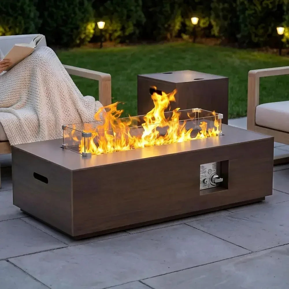 Heatstone Slate 42" rectangular propane fire pit table, view 1