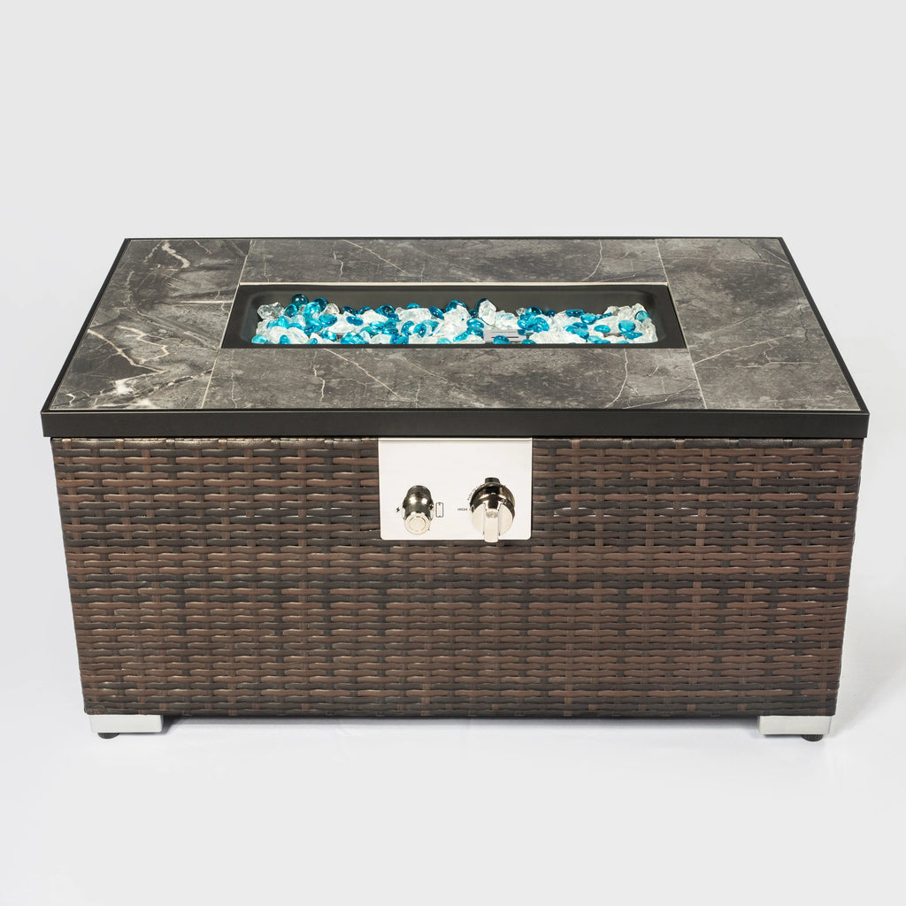 Heatstone Sausalito 32" rectangular propane fire pit table, view 2