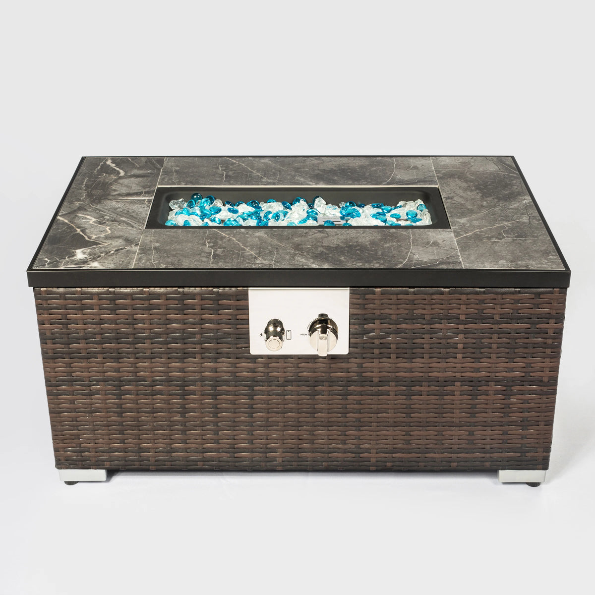 Heatstone Sausalito 32" rectangular propane fire pit table, view 2