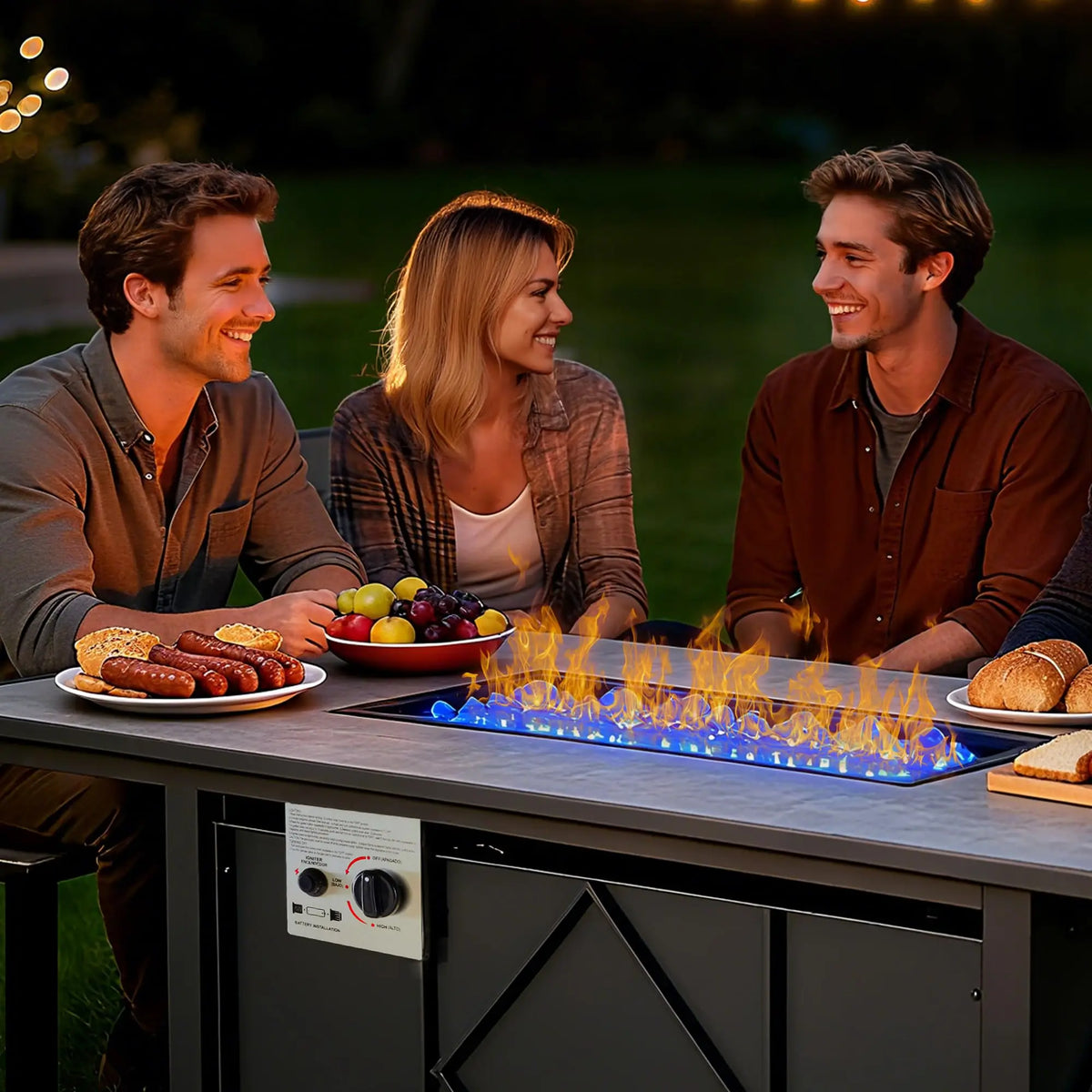 Heatstone Carson 43" rectangular propane fire pit table, view 5