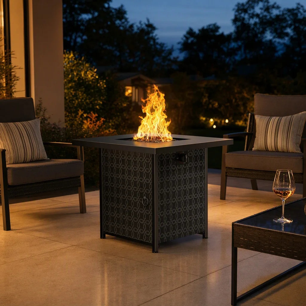 Heatstone Del Rey 28" square propane fire pit table, view 5