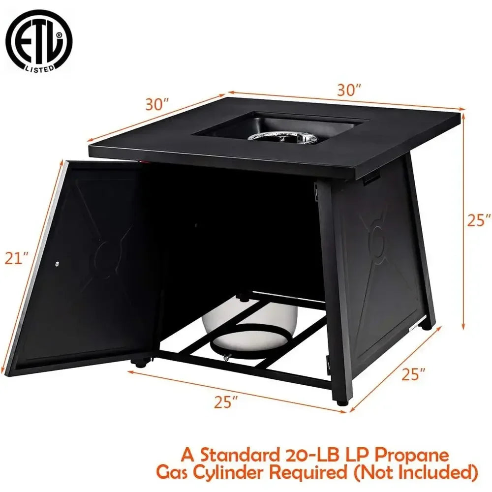 Heatstone Mesa 30" square propane fire pit table, view 6