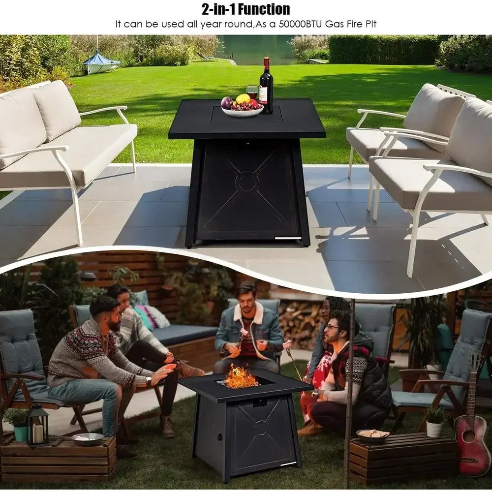 Heatstone Mesa 30" square propane fire pit table, view 2