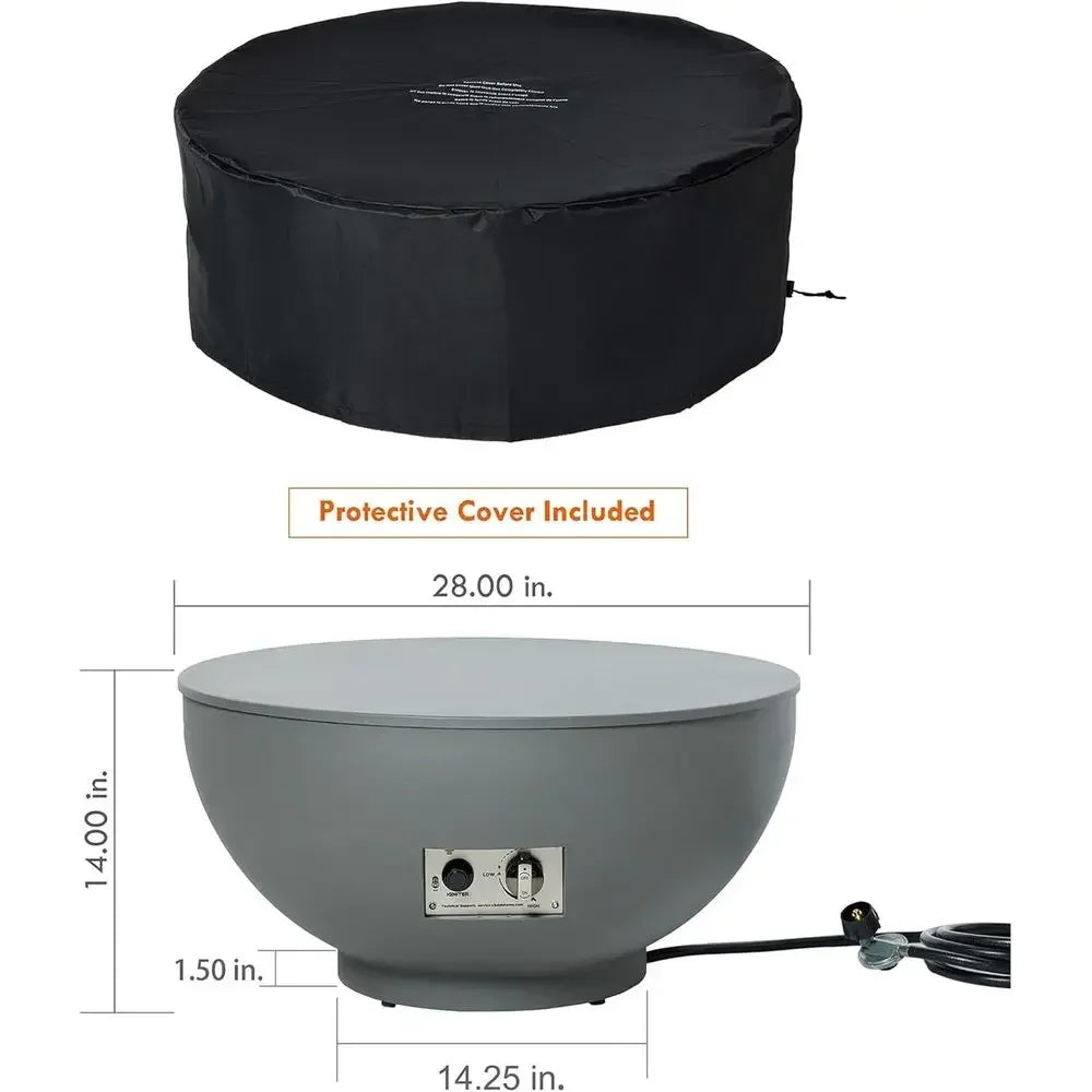 Heatstone Pebble 28" round propane fire pit table, view 4