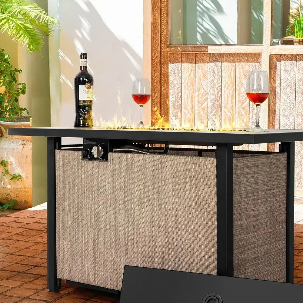 Heatstone Carmel rectangular propane fire pit table, view 1