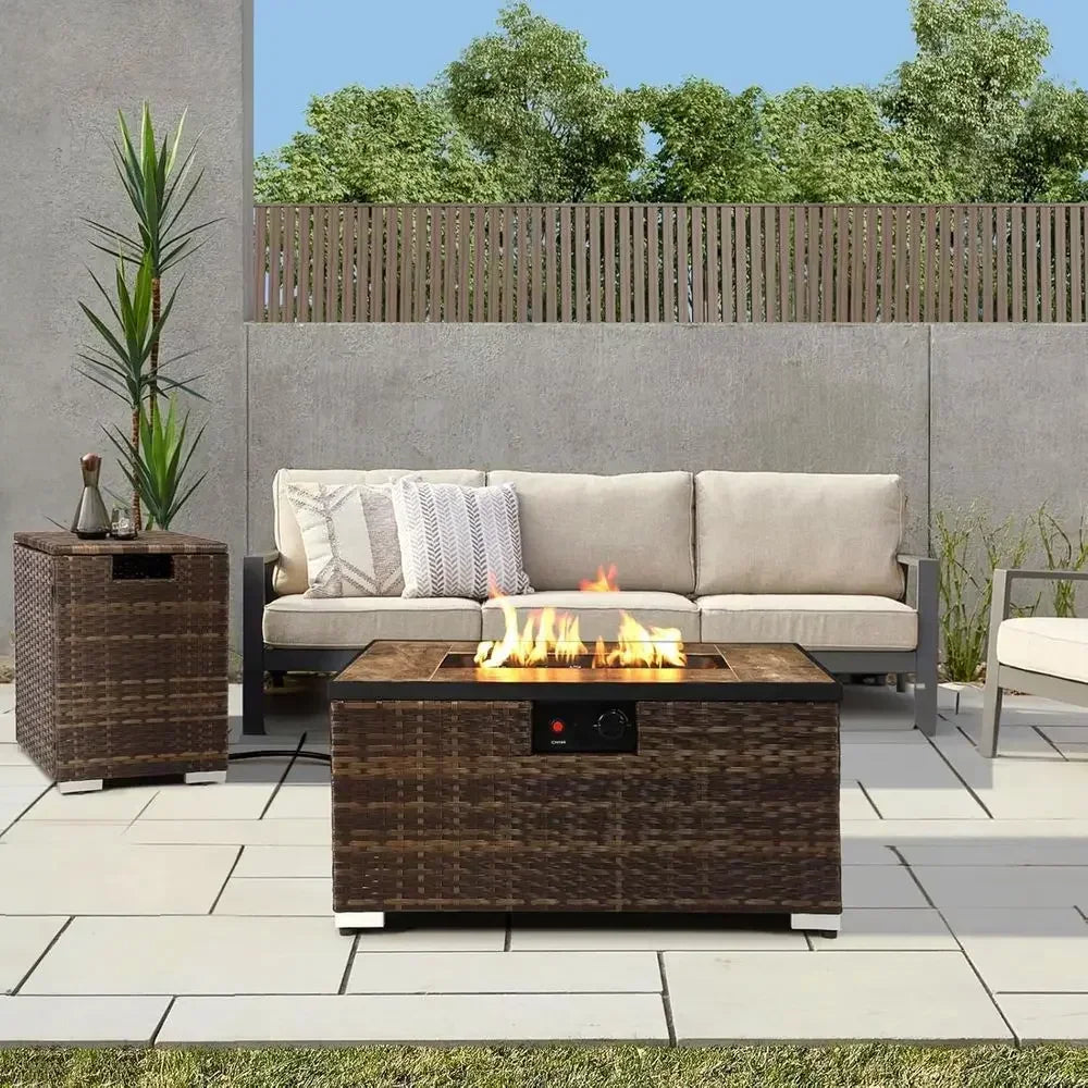 Heatstone Napa 32" rectangular propane fire pit table, view 2