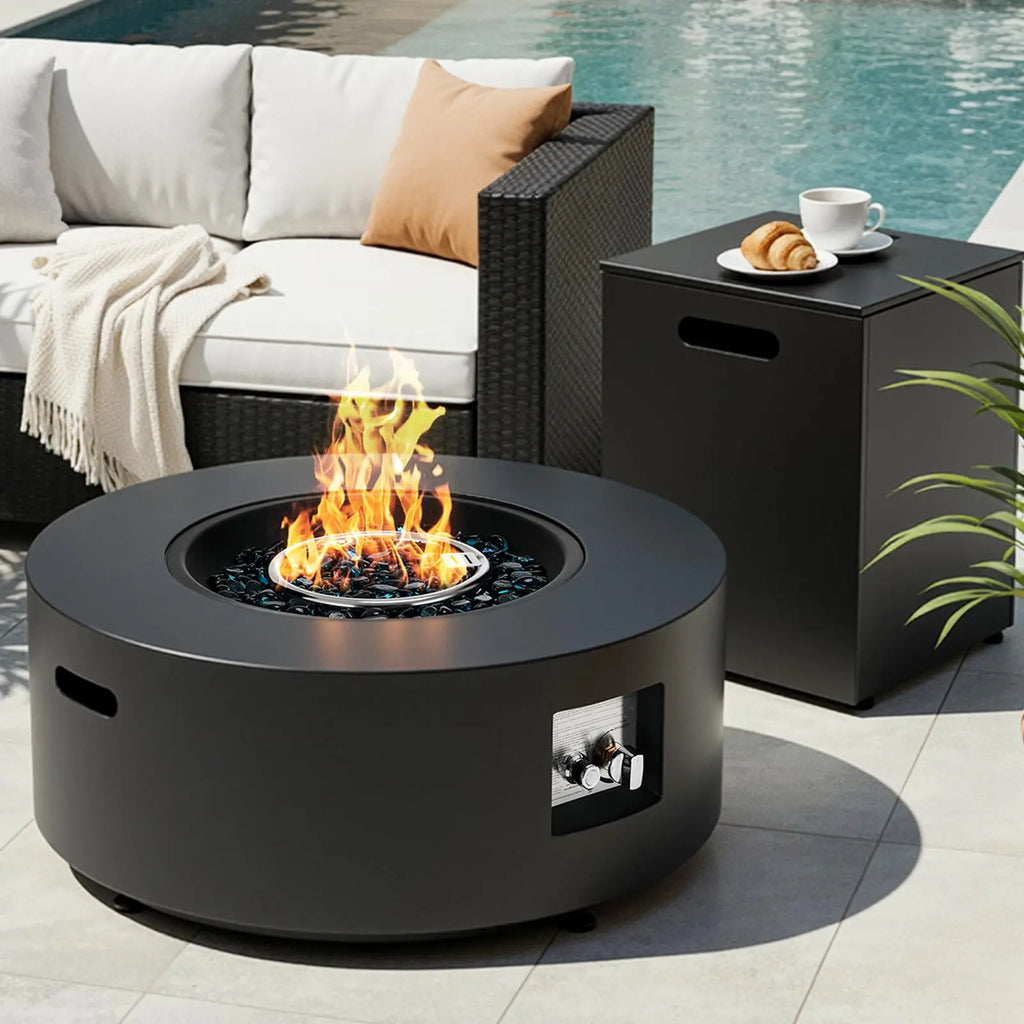 Heatstone Malibu 30" round propane fire pit table, view 1