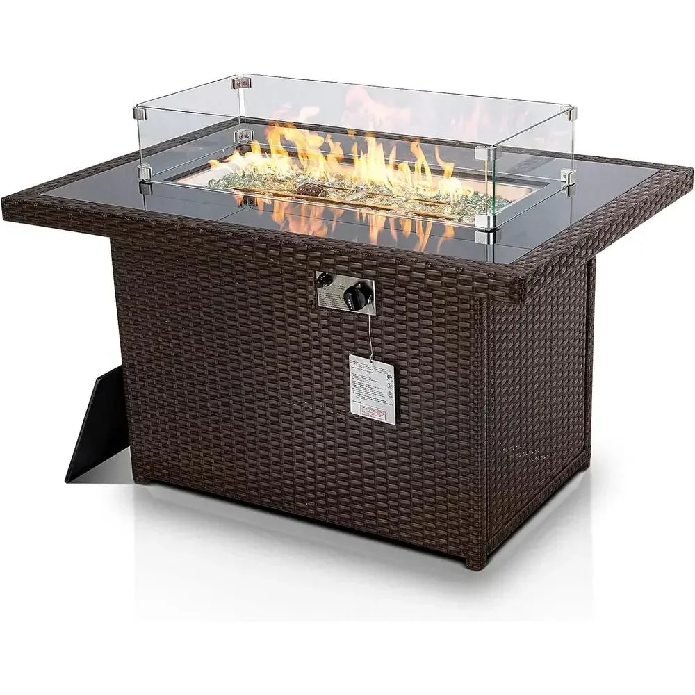 Heatstone Hermosa 43" rectangular propane fire pit table, view 1