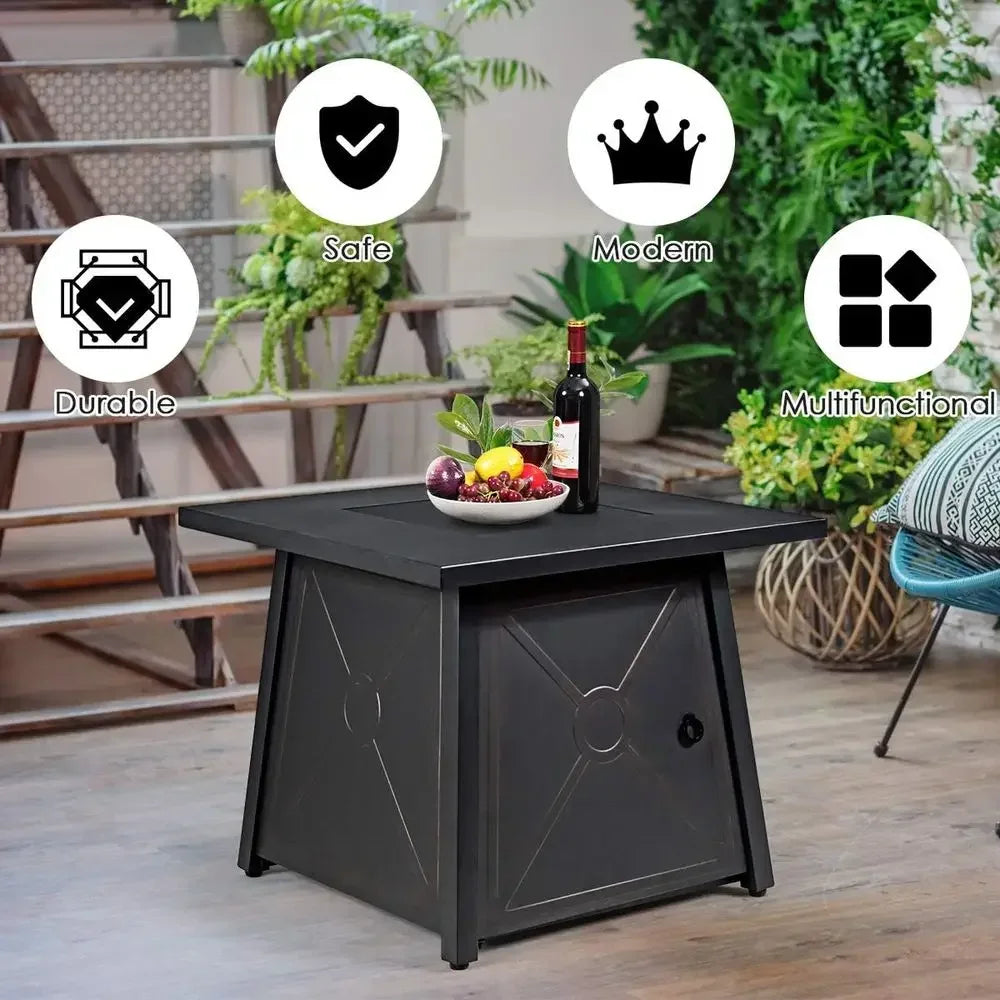 Heatstone Mesa 30" square propane fire pit table, view 5
