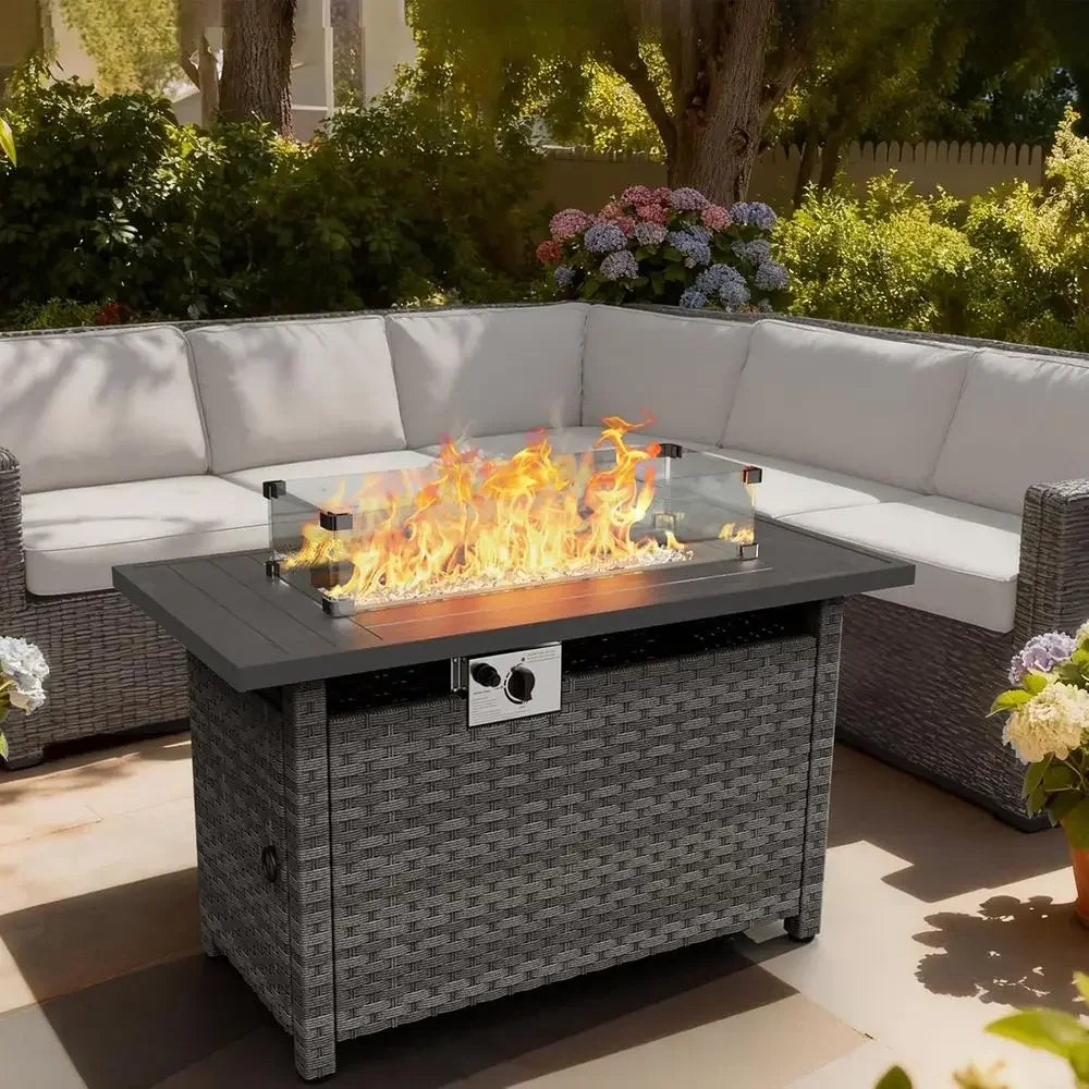 Heatstone Marin 44" rectangular propane fire pit table, view 1