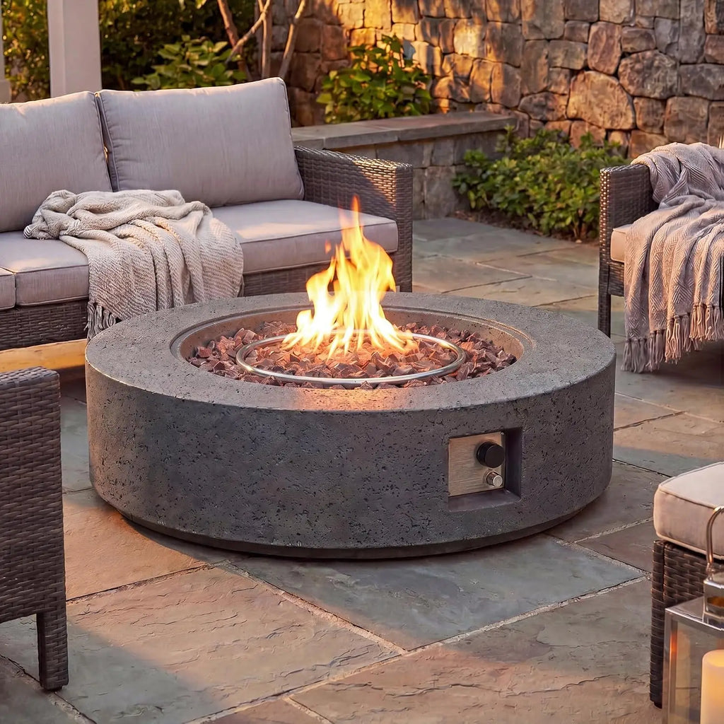 Heatstone Solano 42" round propane fire pit table, view 1