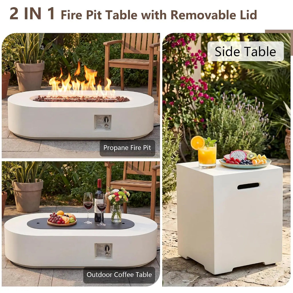 Heatstone Pacifica 56" oval propane fire pit table, view 5