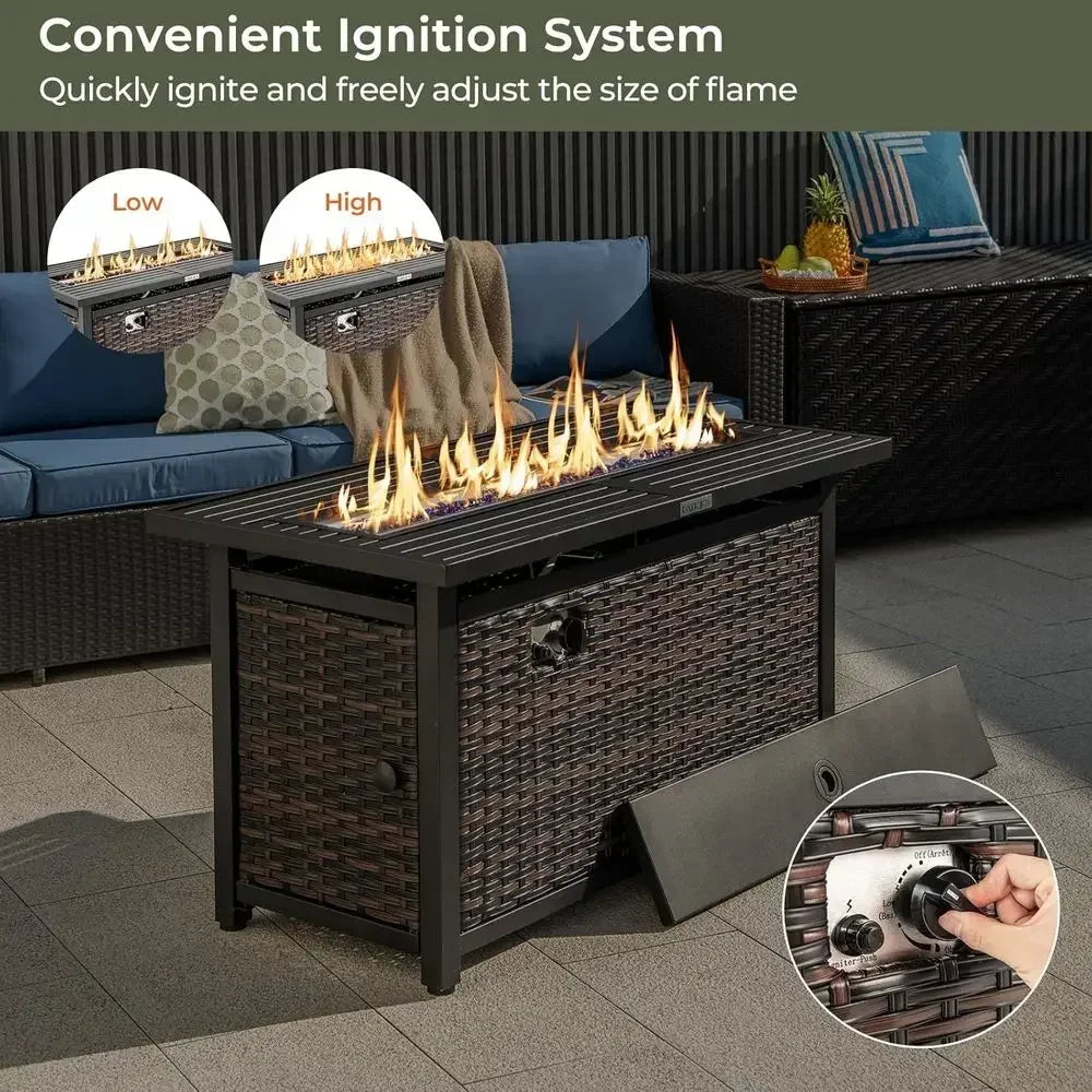 Heatstone Sonora 45" rectangular propane fire pit table, view 5