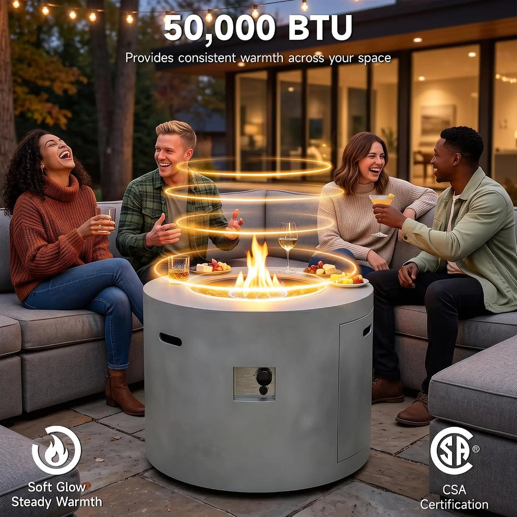 Heatstone Cove 32" round propane fire pit table, view 4