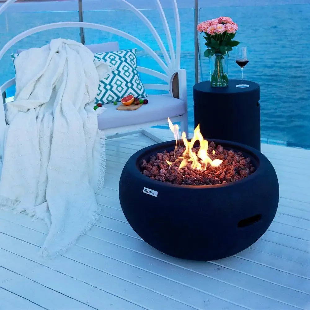 Heatstone Kiln 27" round propane fire pit table, view 4