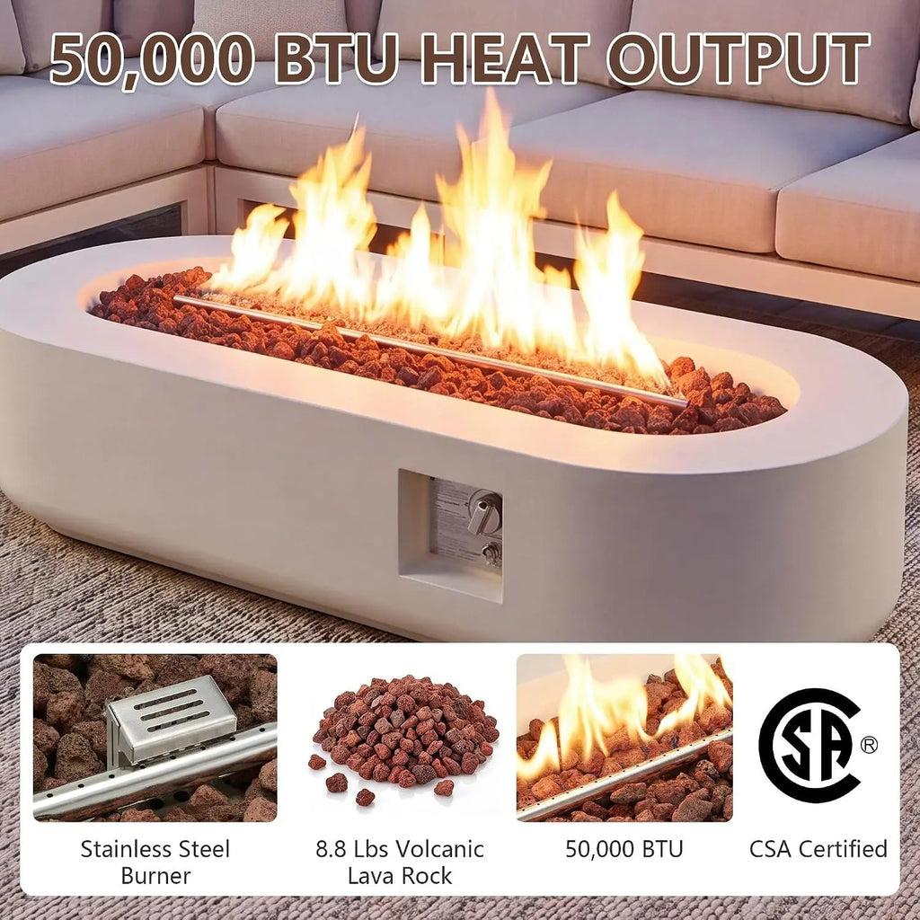 Heatstone Pacifica 56" oval propane fire pit table, view 3