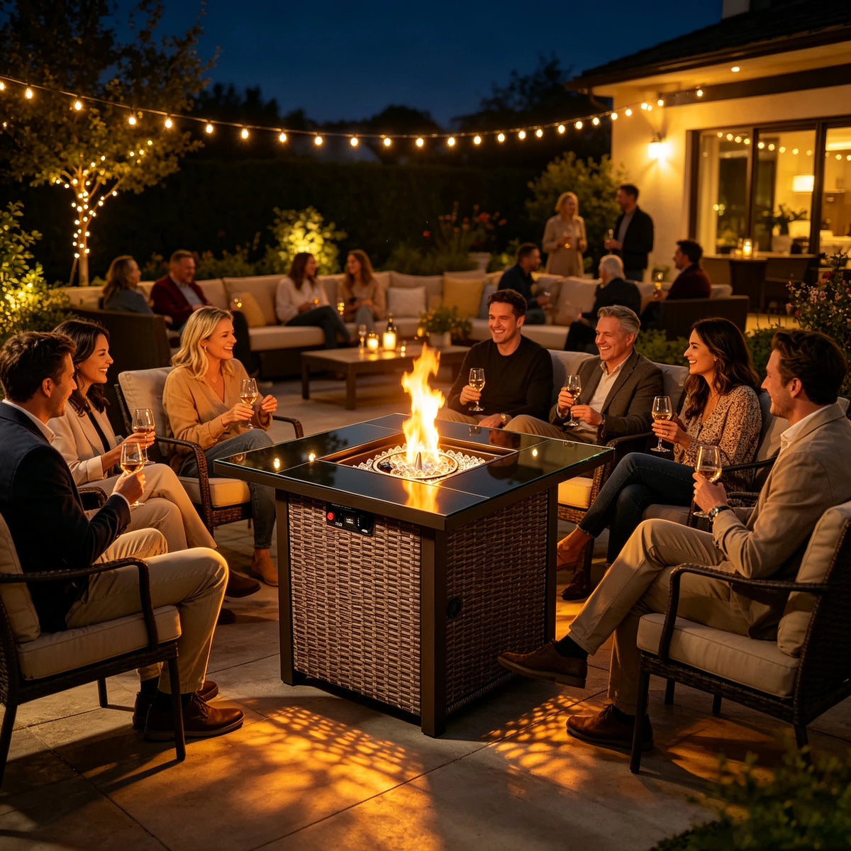 Heatstone Laredo 28" square propane fire pit table, view 6