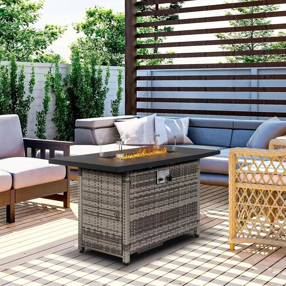 Heatstone Bayview 43" rectangular propane fire pit table, view 6
