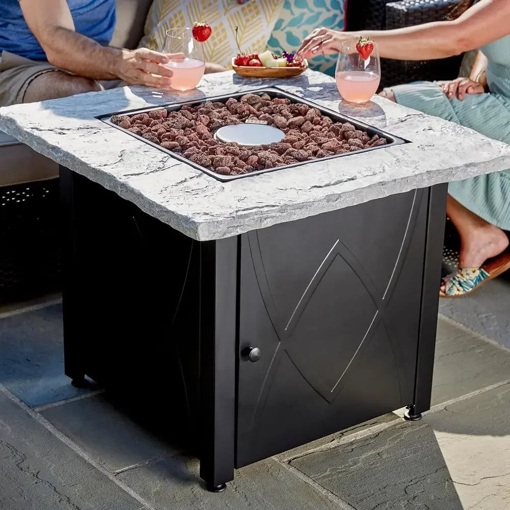 Heatstone Granite 30" square propane fire pit table, view 3