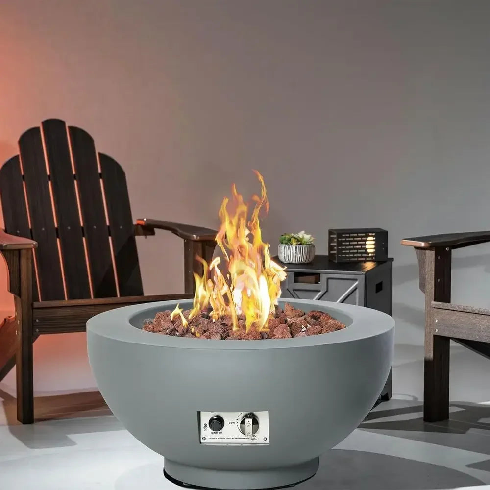 Heatstone Pebble 28" round propane fire pit table, view 5