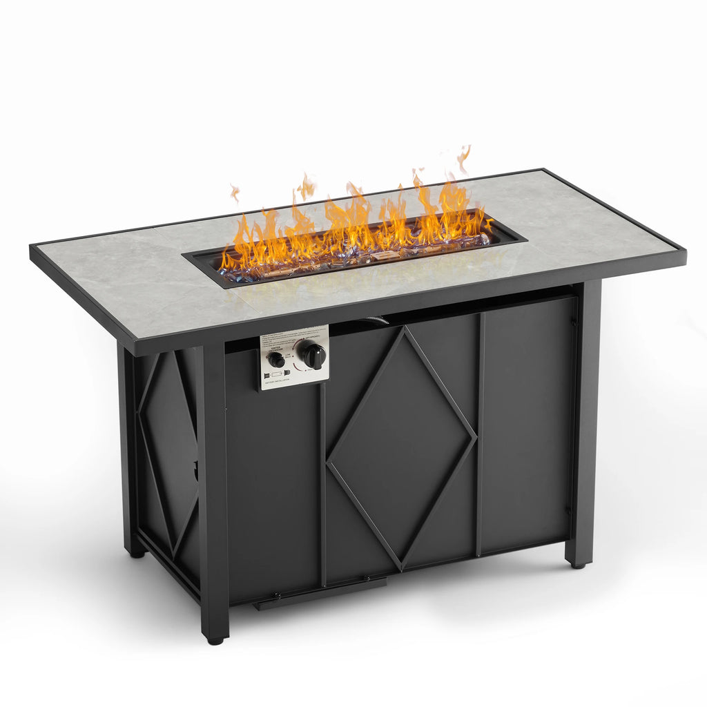 Heatstone Carson 43" rectangular propane fire pit table, view 1