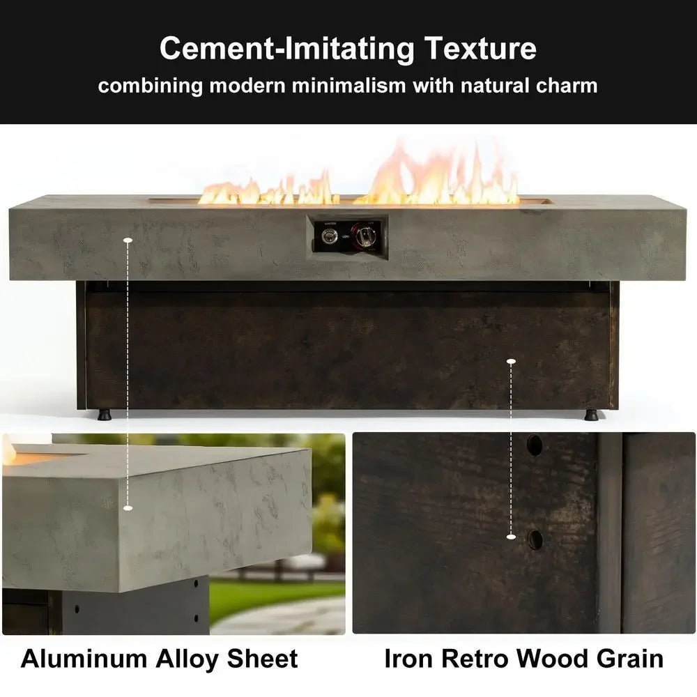 Heatstone Horizon 56" rectangular propane fire pit table, view 5