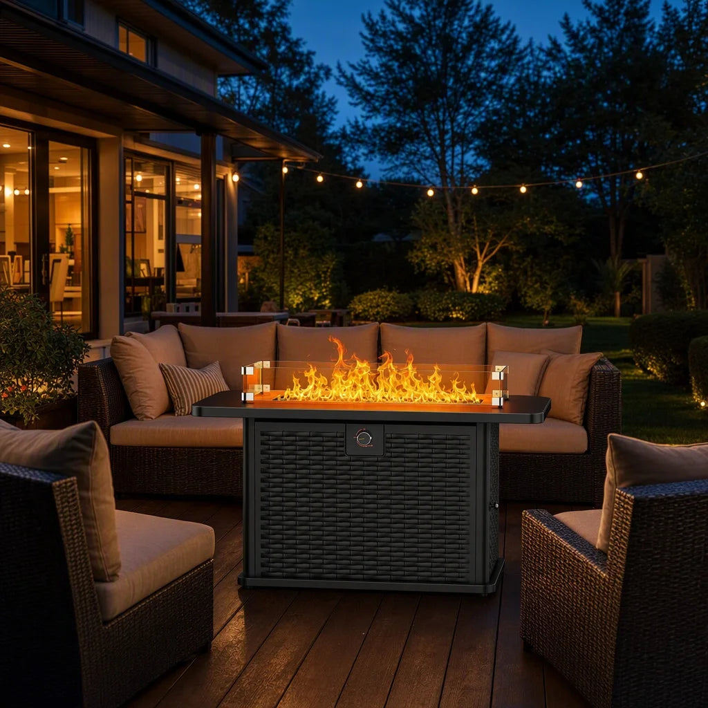 Heatstone Catalina 43" rectangular propane fire pit table, view 4