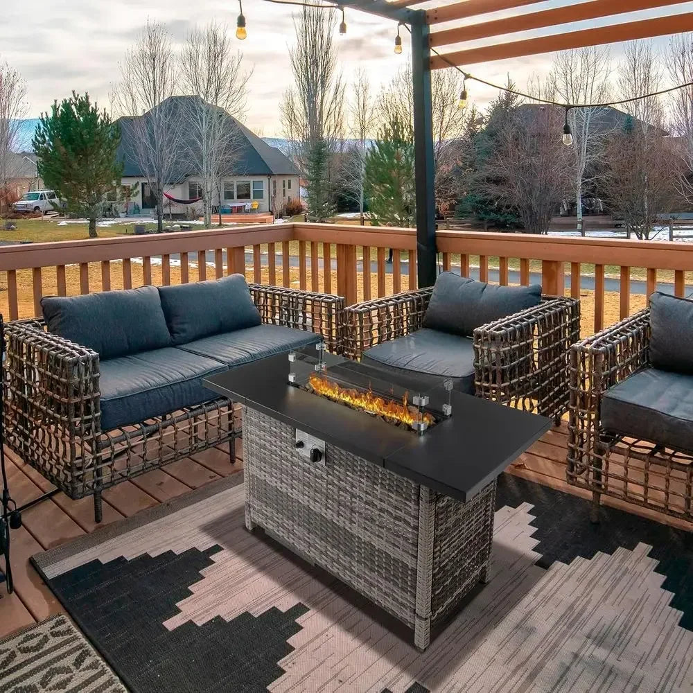 Heatstone Bayview 43" rectangular propane fire pit table, view 5