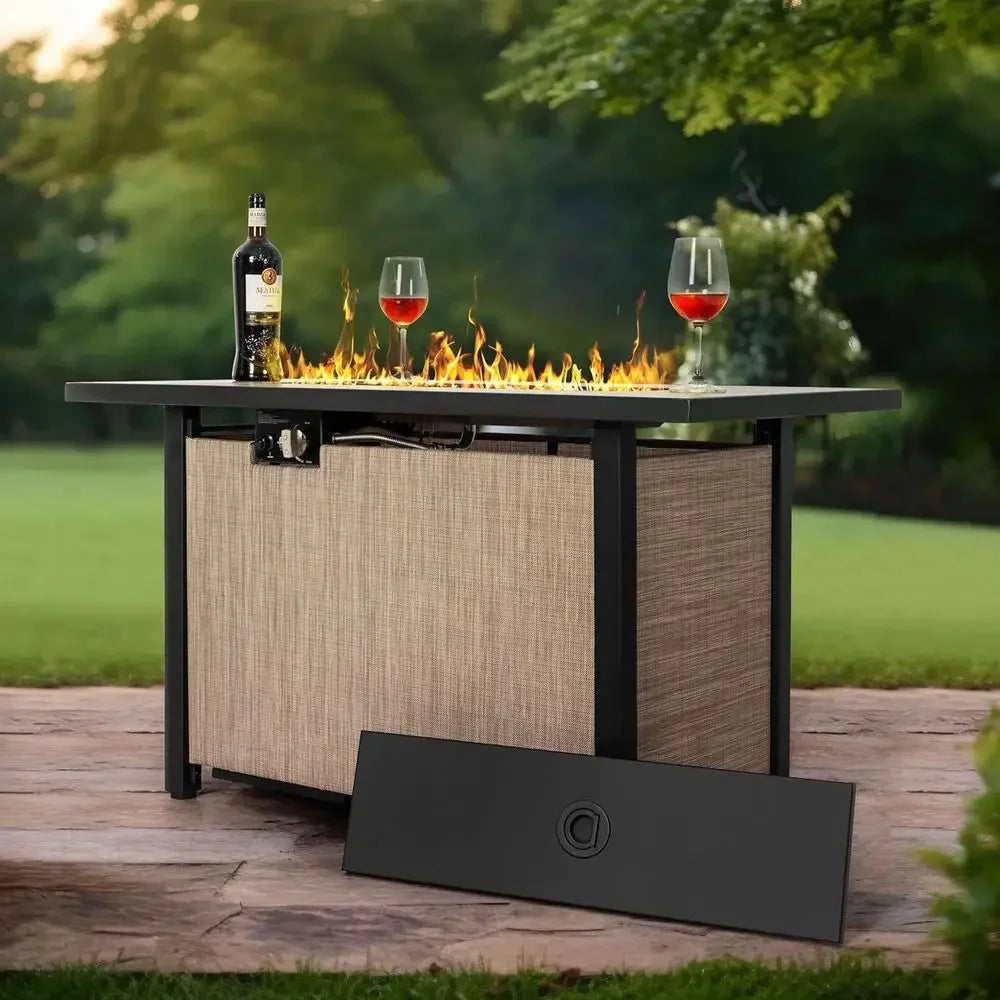 Heatstone Carmel rectangular propane fire pit table, view 2