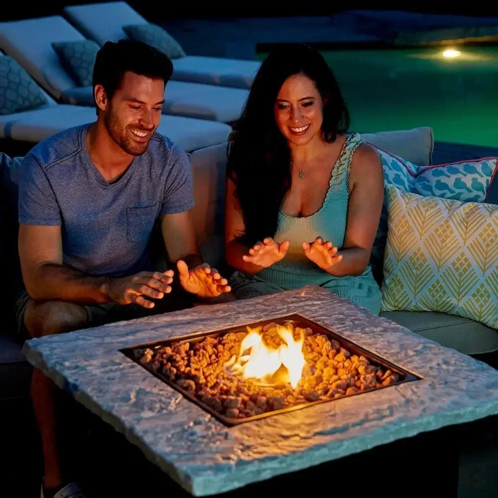 Heatstone Granite 30" square propane fire pit table, view 6