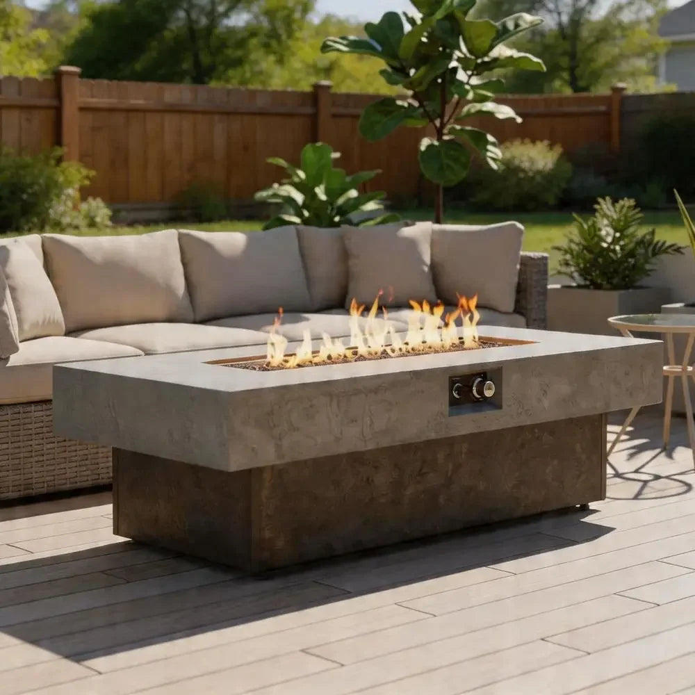 Heatstone Horizon 56" rectangular propane fire pit table, view 1