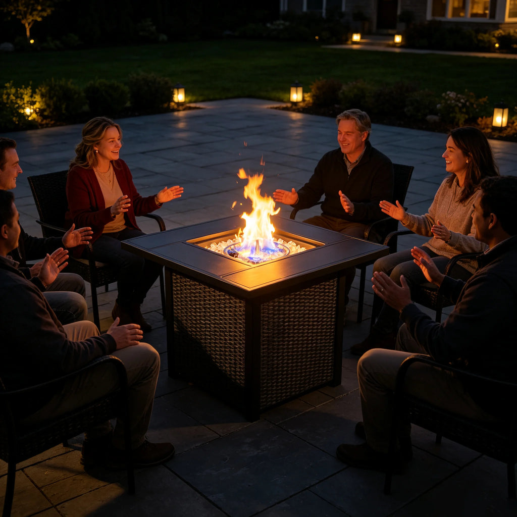 Heatstone Laredo 28" square propane fire pit table, view 5