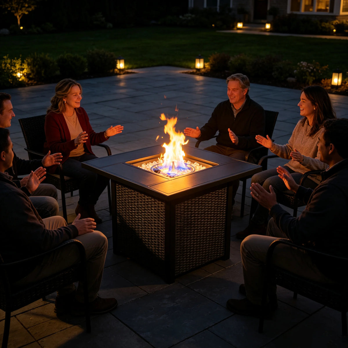Heatstone Laredo 28" square propane fire pit table, view 5