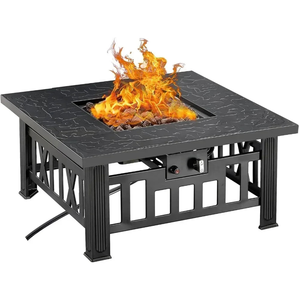 Heatstone Mojave 30" square propane fire pit table, view 1