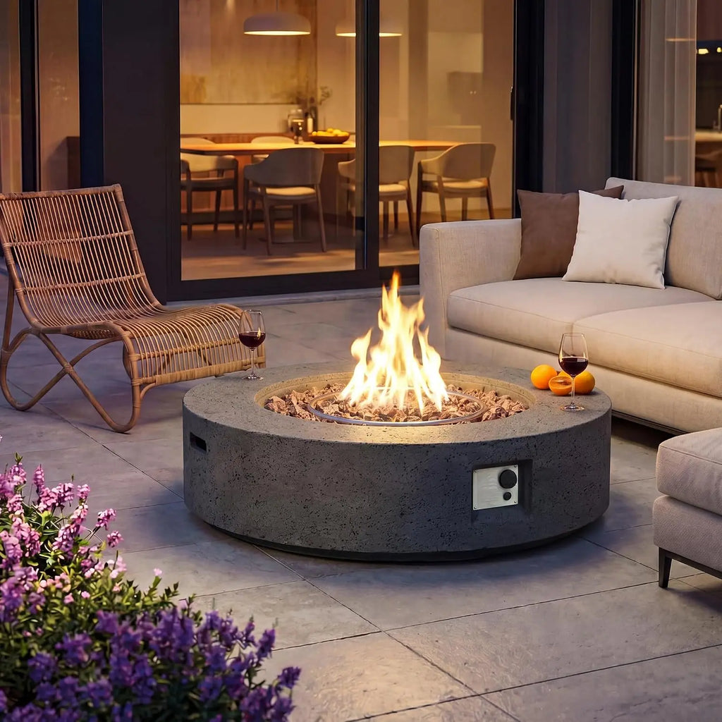 Heatstone Solano 42" round propane fire pit table, view 5