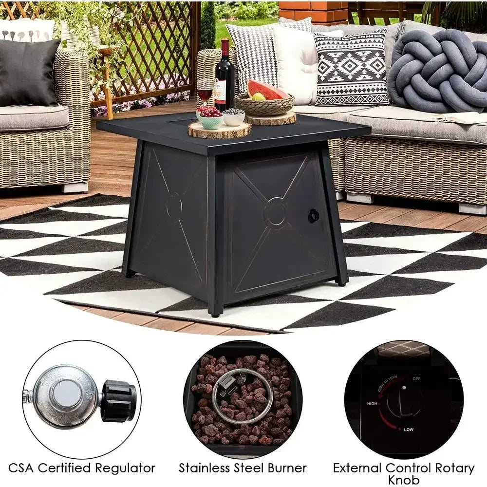 Heatstone Mesa 30" square propane fire pit table, view 4