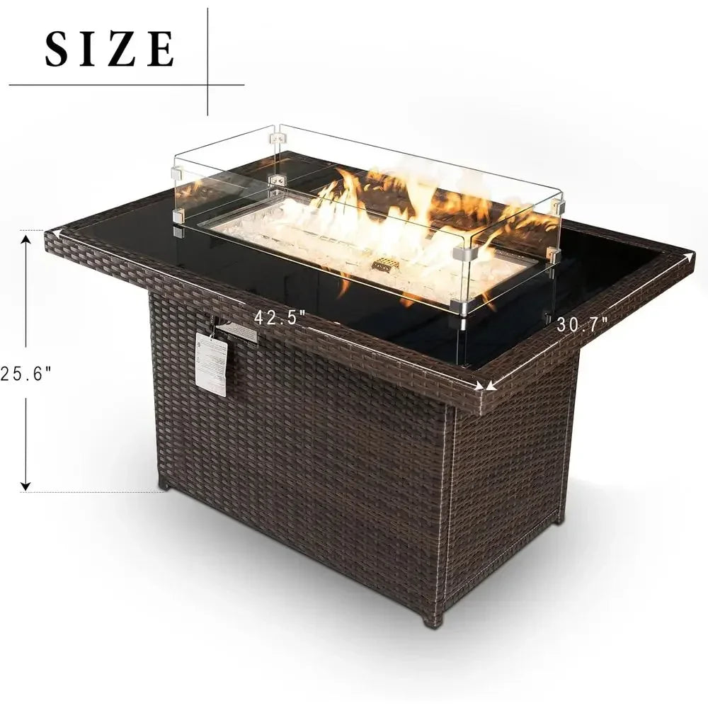 Heatstone Hermosa 43" rectangular propane fire pit table, view 6