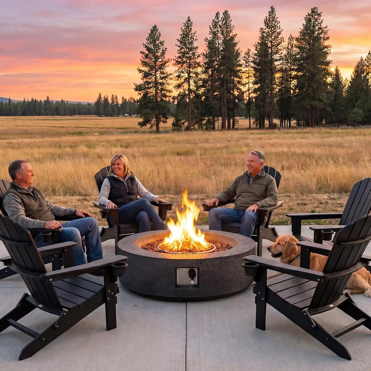 Heatstone Solano 42" round propane fire pit table, view 3