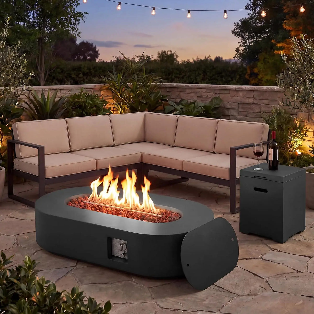 Heatstone Pacifica 56" Oval Propane Fire Pit Table