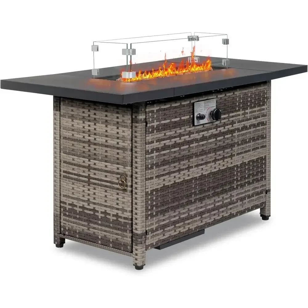 Heatstone Bayview 43" rectangular propane fire pit table, view 1