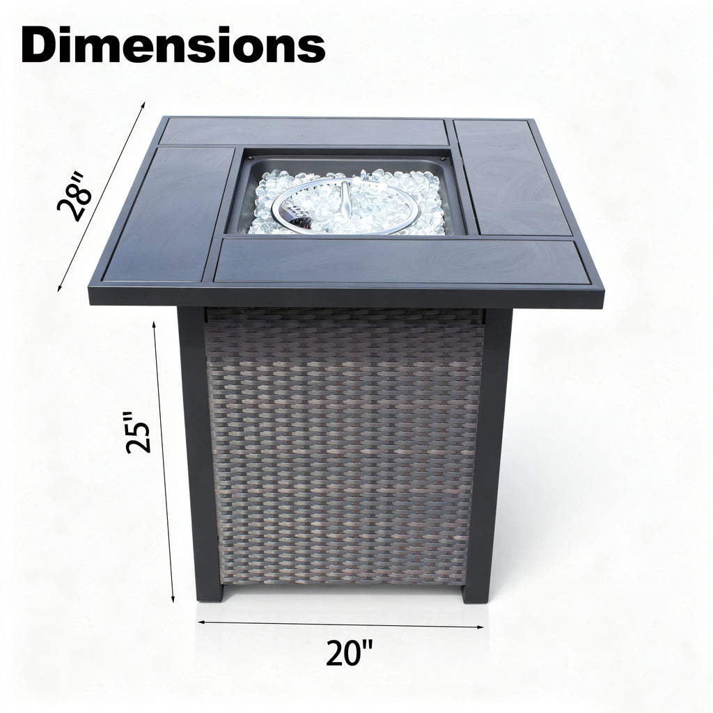 Heatstone Laredo 28" square propane fire pit table, view 2