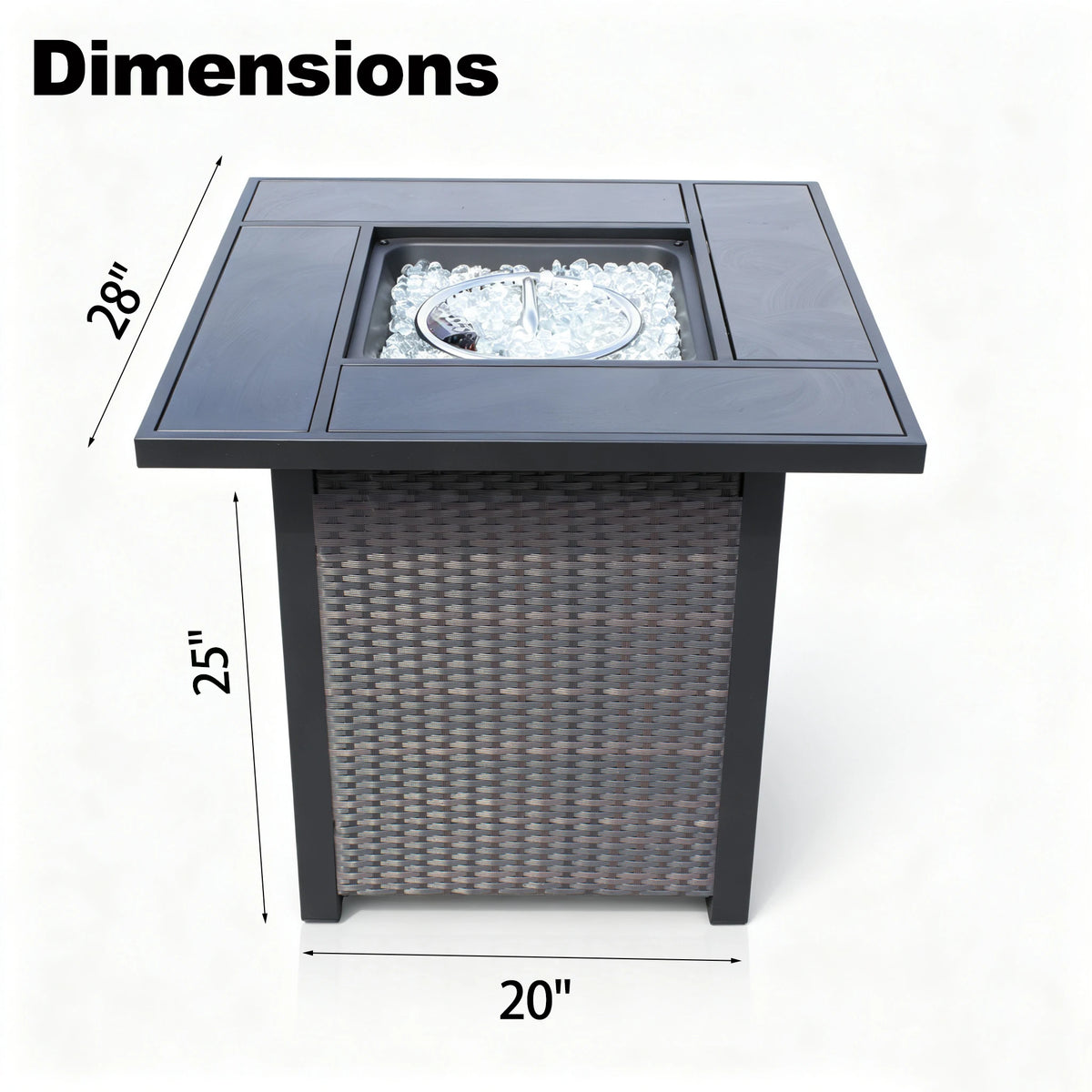Heatstone Laredo 28" square propane fire pit table, view 2