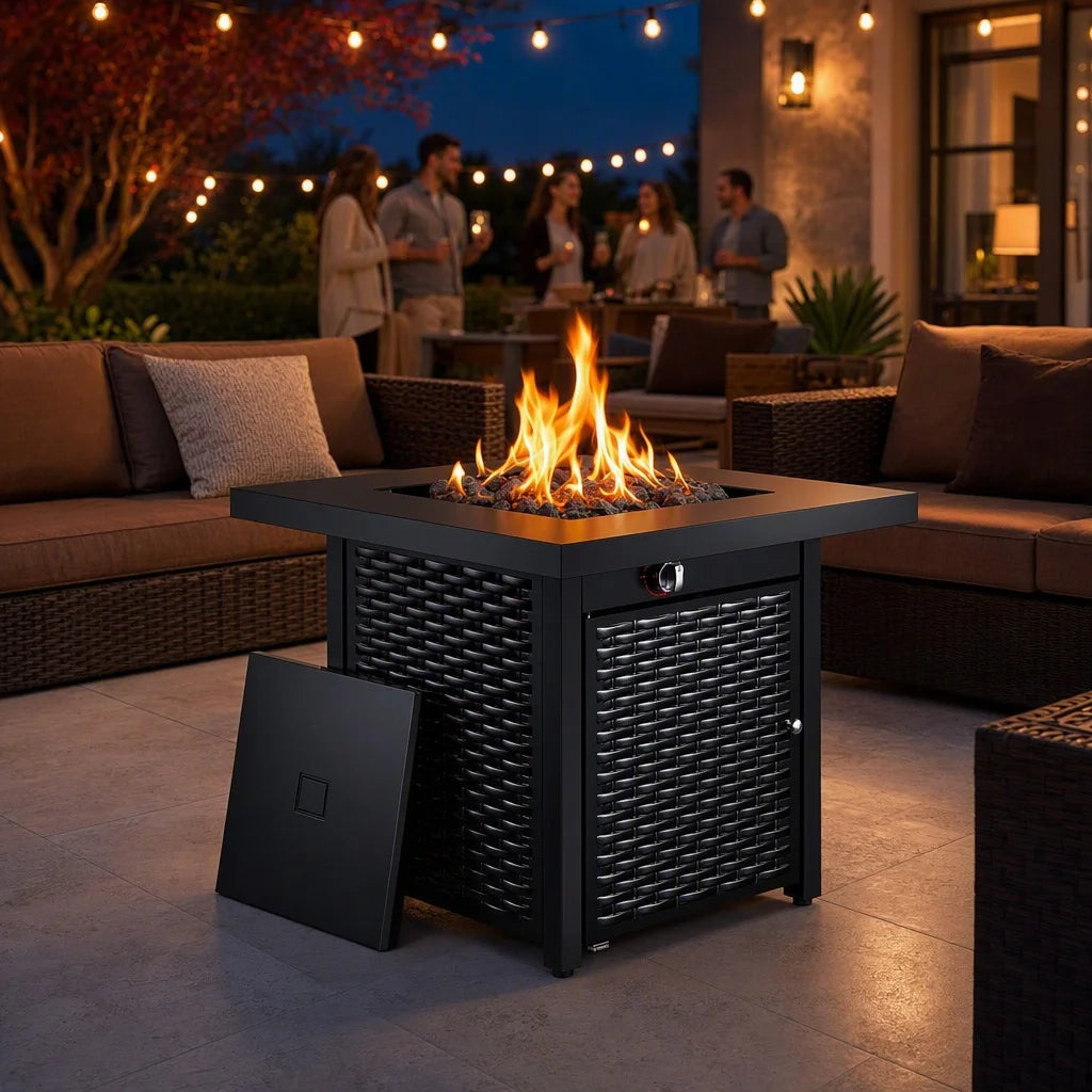 Heatstone Sedona 28" square propane fire pit table, view 1
