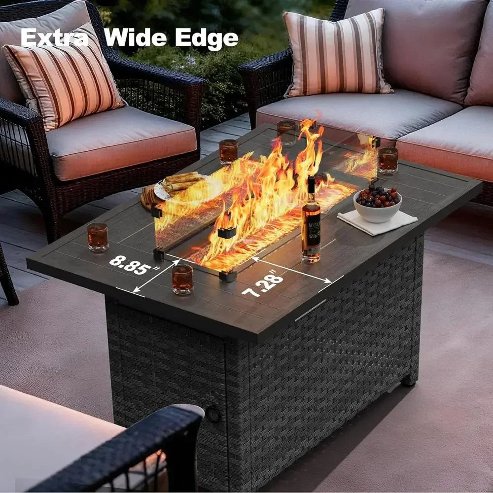 Heatstone Marin 44" rectangular propane fire pit table, view 5